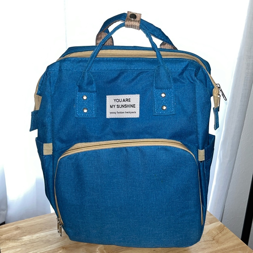 Blue diaper bag/backpack